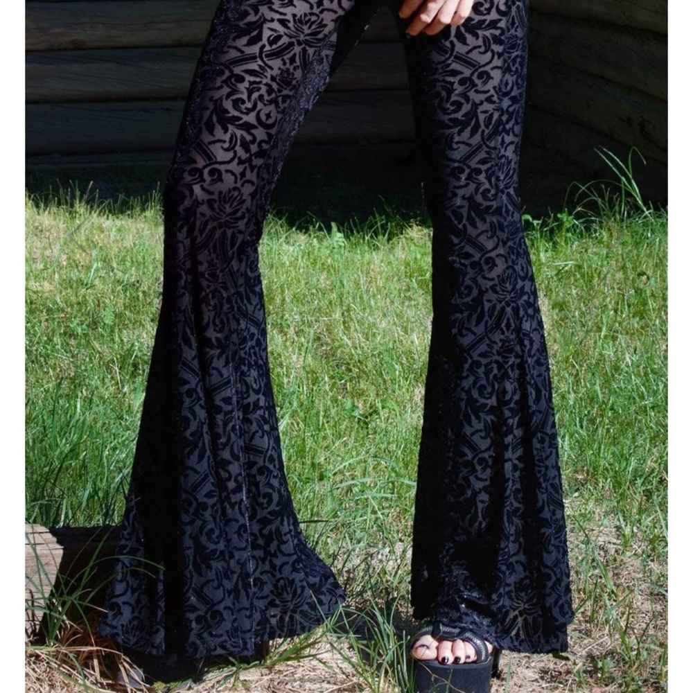 Brand new killstar velvet bell bottoms